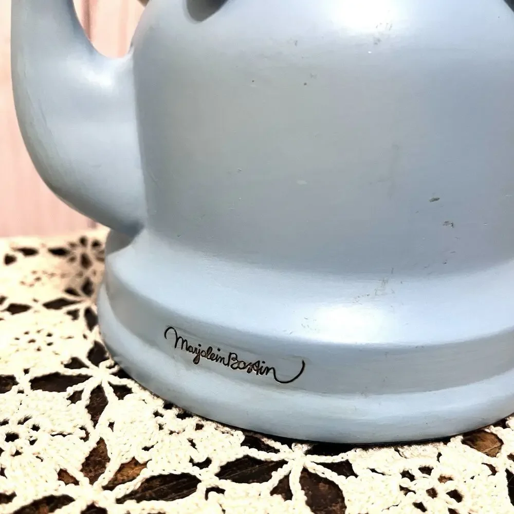 Marjolein Bastin Blue Floral Teapot Table Lamp w Shade, Ceramic Novelty Design
